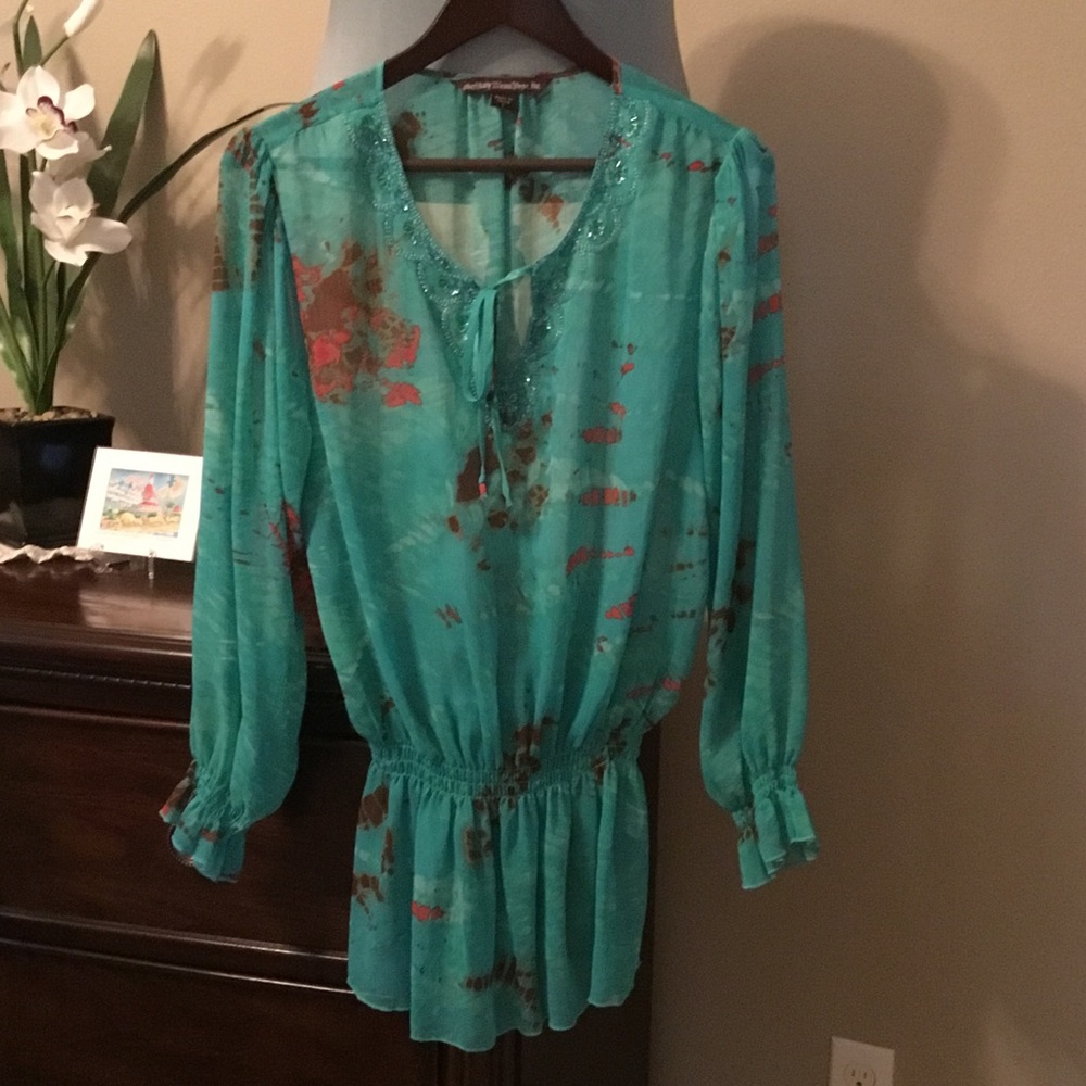 Chic Turquoise Women's Blouse